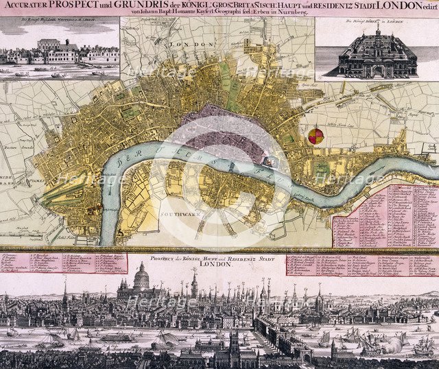 Map of the City of London, c1710. Artist: Anon