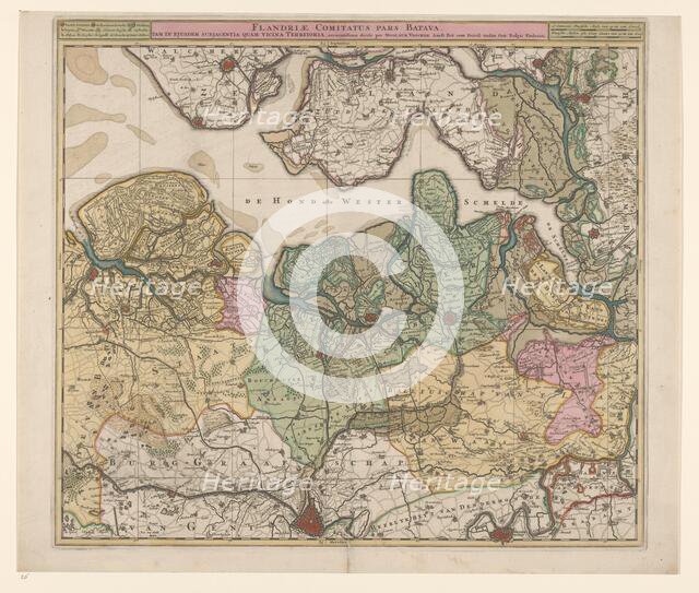 Map of North Flanders, c.1695. Creator: Nicolaes Visscher.