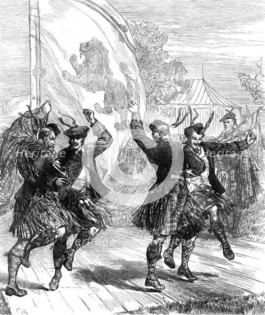 Highland dancing at the Crystal Palace, 1872. Creator: C. R..