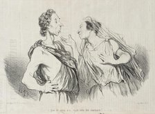 Que de soins m'a couté cette tête charmante!...(Phédre), 1848. Creator: Honore Daumier.