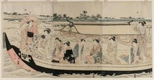 Women in a Pleasure Boat on the Sumida River, early 1790s. Creator: Ch?bunsai Eishi (Japanese, 1756-1829).