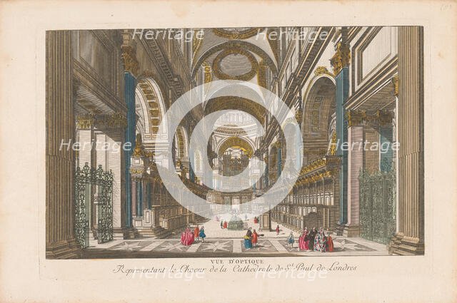 View of the choir of Saint Paul's Cathedral in London, 1700-1799. Creator: Anon.