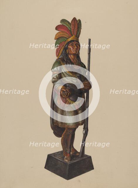 Cigar Store Indian, c. 1936. Creator: Walter Hochstrasser.