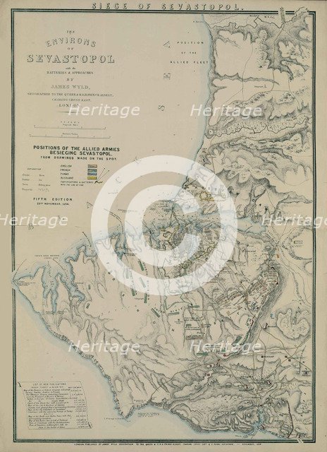 Map of the Environs of Sevastopol, 1854. Artist: Wyld, James (1812-1887)
