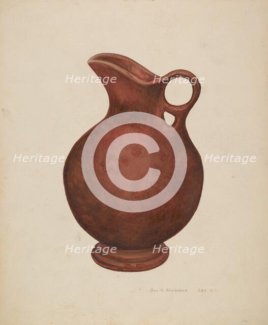 Pitcher, c. 1940. Creator: George H. Alexander.
