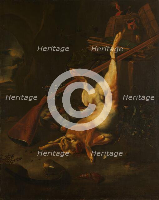 A Hunter's Bag, with Dead Hare, 1660-1695. Creator: Melchior d'Hondecoeter.