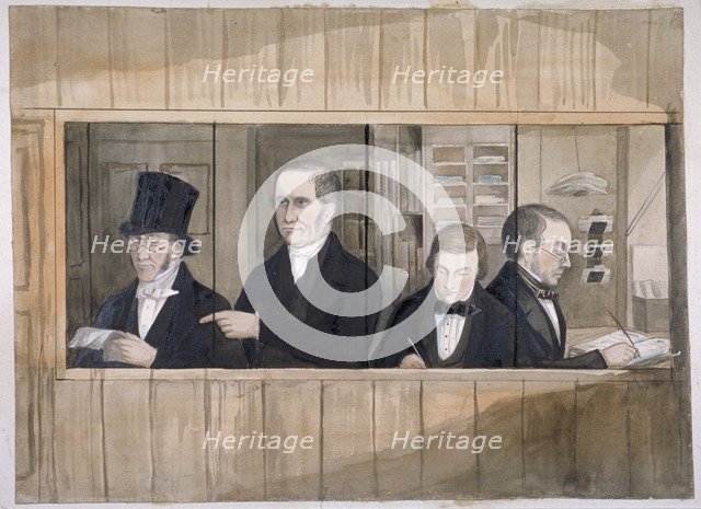 The office of Messre Charles Greenwood and Co, London, c1840. Artist: Anon