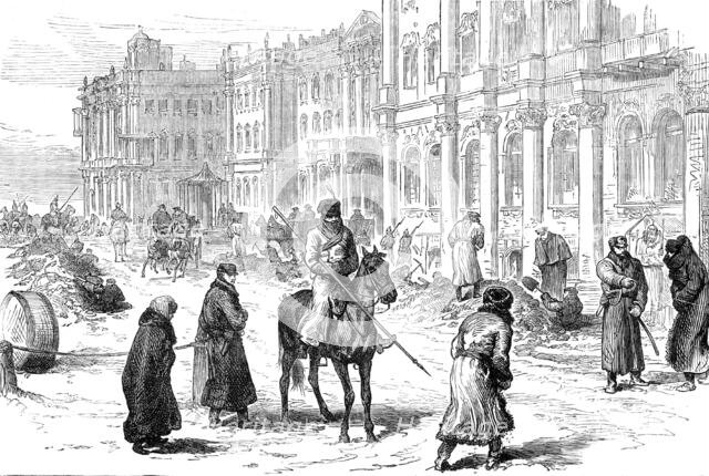 The Conspiracies in St. Petersburg: searching for mines in front of the Winter Palace, 1881. Creator: Unknown.
