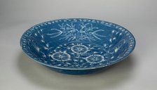 Dish with Chrysanthemums and Stylized Floral Scrolls, Ming dynasty (1368-1644), 15th century. Creator: Unknown.