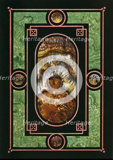 Design with faux marbling, Paris, France, (1928).  Creator: Unknown.