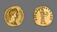 Aureus (Coin) Portraying Emperor Domitian, 90-91, issued by Domitian. Creator: Unknown.