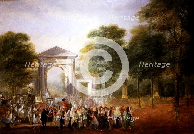 Walk in front of the Botanical Garden in Madrid, detail.