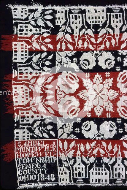 Coverlet, Ohio, 1848. Creator: Samuel Mundwiler.