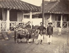 Riche Annamite montant à cheval, Cochinchine, 1866. Creator: Emile Gsell.