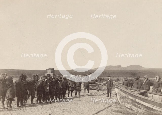 Transferring of Cargo along the Shore, 1889. Creator: Unknown.