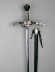 Sword with Scabbard for an Officer in the Bodyguard of the Elector of Saxony, Dresden, c. 1580. Creator: Urban Schneeweiss.