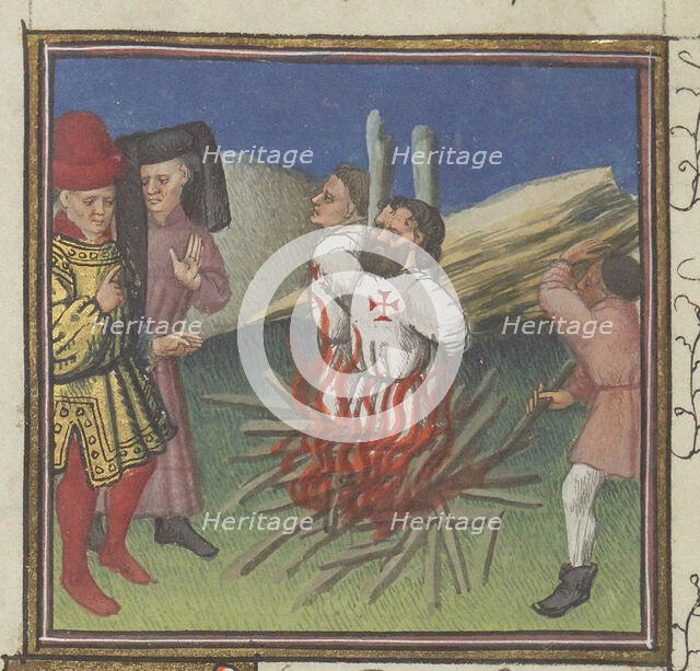Execution of the Templars. From «Des Cas des nobles hommes et femmes» by Boccaccio, ca 1435-1440. Creator: Anonymous.