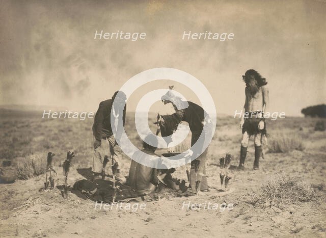Giving the medicine-Navaho, c1905. Creator: Edward Sheriff Curtis.