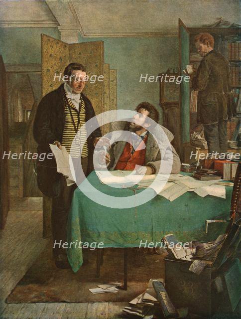 'Signing the New Lease', 1868, (c1930). Creator: Erskine Nicol.