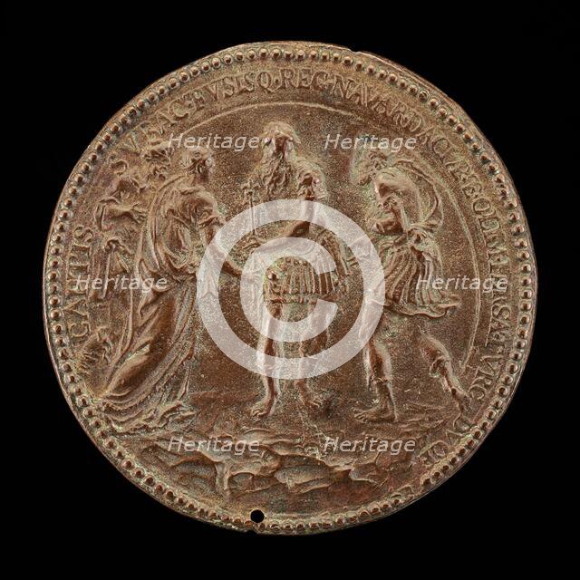 Castaldi in Armor with Other Figures [reverse], mid 16th century. Creator: Annibale Fontana.