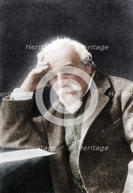 Robert Browning, English poet and playwright, late 19th century.  Artist: W H Grove.