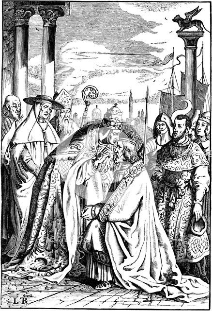 Frederick I Barbarossa and Pope Alexander III in Venice, 1840.