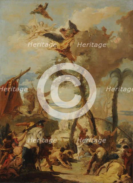 The Israelites gathering Manna.