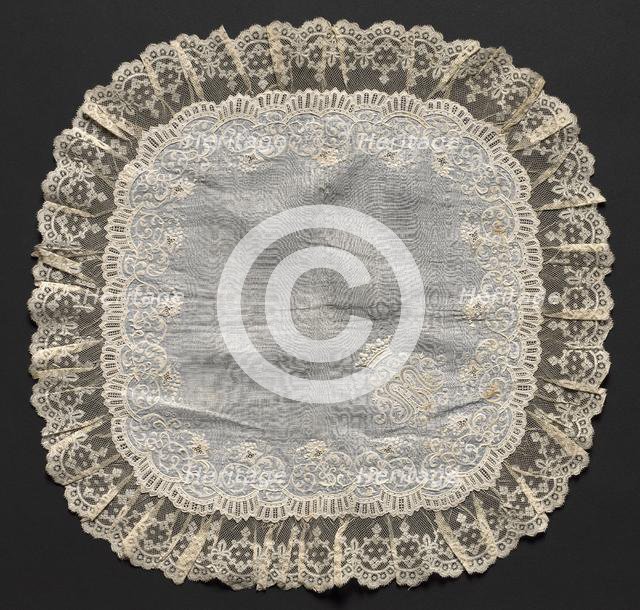 Embroidered Handkerchief, 18th century. Creator: Unknown.