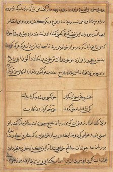 Page from Tales of a Parrot (Tuti-nama): text page, c. 1560. Creator: Unknown.