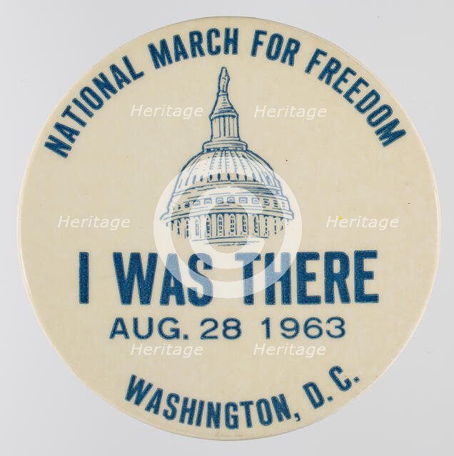 Pinback button for the 1963 Freedom March, 1963. Creator: Unknown.