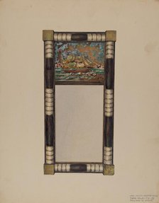 Hand Carved Mirror Frame, c. 1939. Creator: Rolland Ayres.