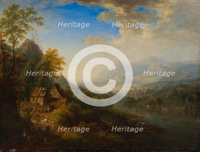 Landscape with River, 1765. Creator: Christian Georg Schutz.