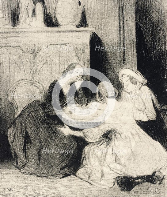 Suivez bien mon raisonnement, Eudoxie..., 1844. Creator: Honore Daumier.