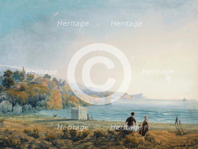 View of Miskhor in the Crimea, 1841-1842. Creator: Bossoli, Carlo (1815-1884).