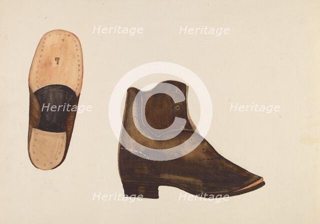 Child's Shoes, c. 1937. Creator: Marjery Parish.