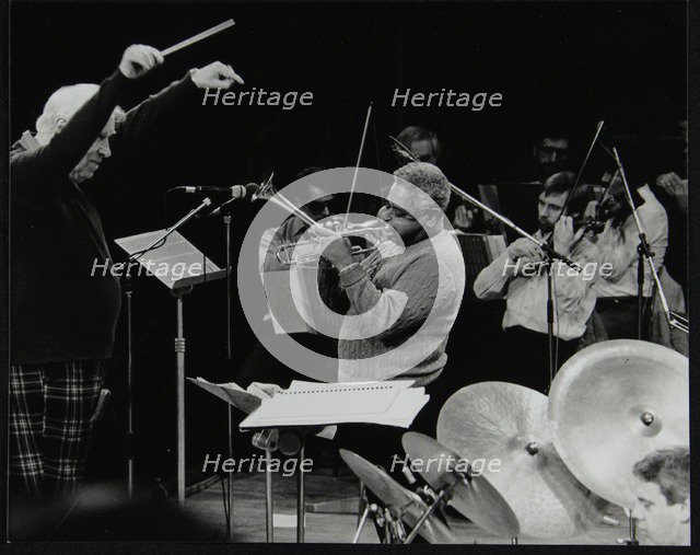 Dizzy Gillespie playing with the Royal Philharmonic Orchestra, Royal Festival Hall, London, 1985. Artist: Denis Williams