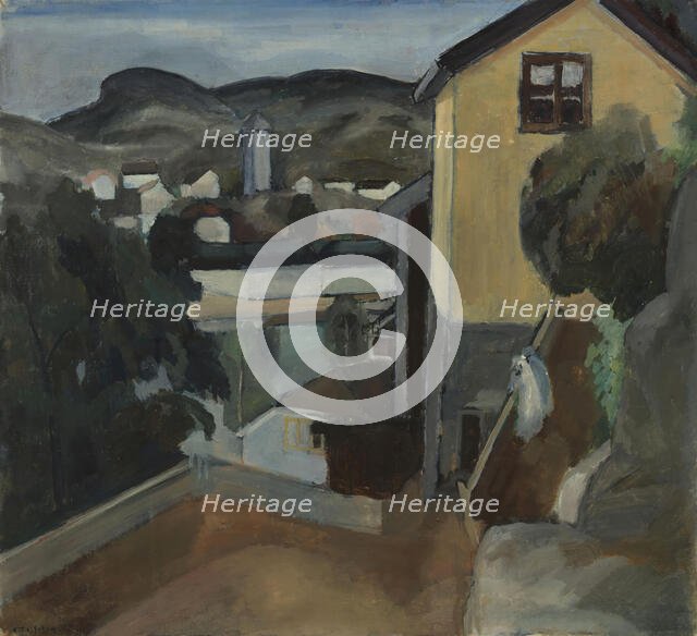 The yellow House in Risor, 1922. Creator: Otto Emil Johansen.