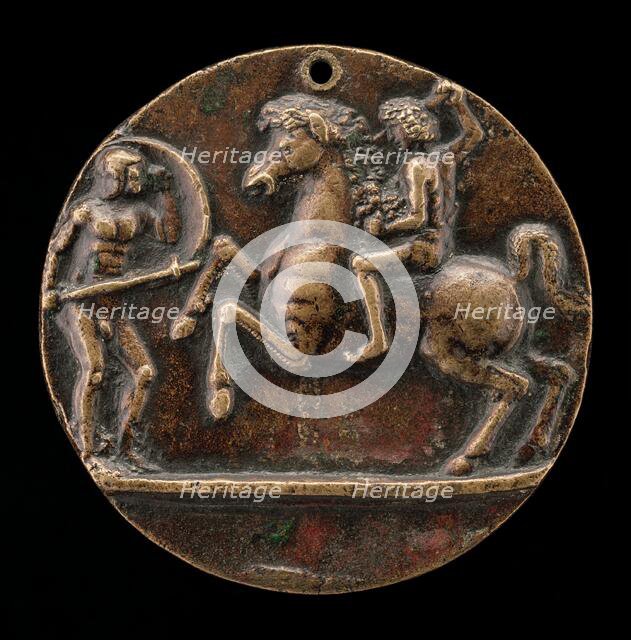 Warrior and Horseman Fighting, late 15th - early 16th century. Creator: Pseudo Melioli.