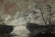 Landscape with a Bridge (Monochromatic), 1648. Creator: Cornelis de Bie.