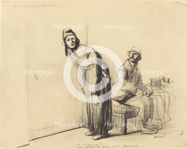 A la Conference de la Paix, 1914/1919. Creator: Jean Louis Forain.