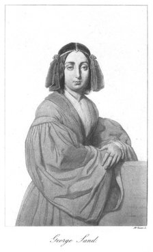 George Sand, French Romantic novelist, mid 19th century. Artist: Anon