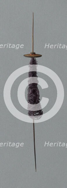 Wooden Spindles with Ceramic Whorls, Peru, 1000/1476. Creator: Unknown.