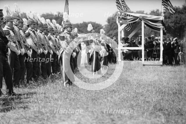 Military Field Mass By Holy Name Soc. of Roman Catholic Church, Corcoran Cadets, 1910. Creator: Harris & Ewing.