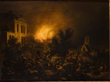 Fire in the City-Palace in the Fire, between 1654-1664. Creator: Egbert van der Poel.