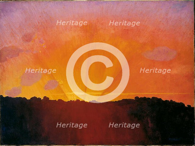 Sunset, Orange Sky, 1910. Creator: Vallotton, Felix Edouard (1865-1925).