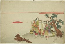 The brine maidens, Japan, c. 1820s. Creator: Kikukawa Eizan.