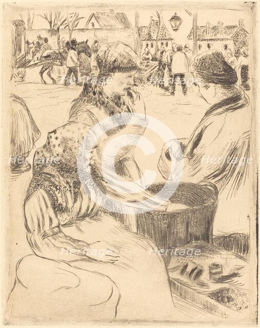 Chestnut Vendors (Marchands de marrons), 1878. Creator: Camille Pissarro.