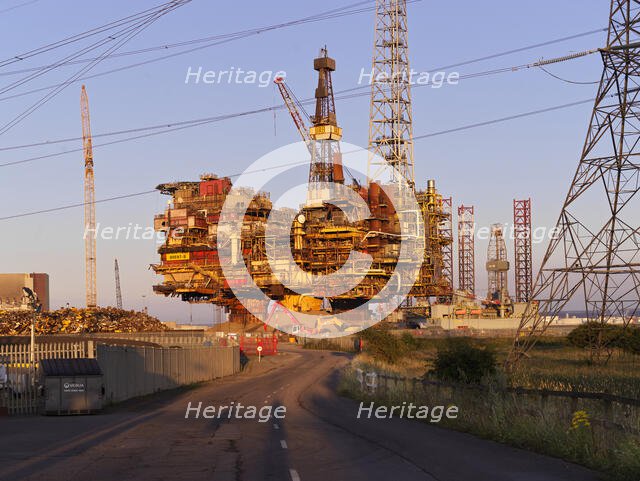 Able Seaton Port, Brent B Oil Rig, Greythorp, Hartlepool, County Durham, 2019. Creator: James O Davies.