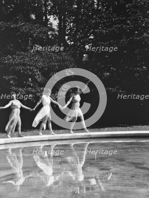 Elizabeth Duncan dancers and children, 1927 Creator: Arnold Genthe.