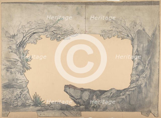 Design for a Stage Set at the Opéra, Paris, 1830-90. Creator: Eugene Ciceri.